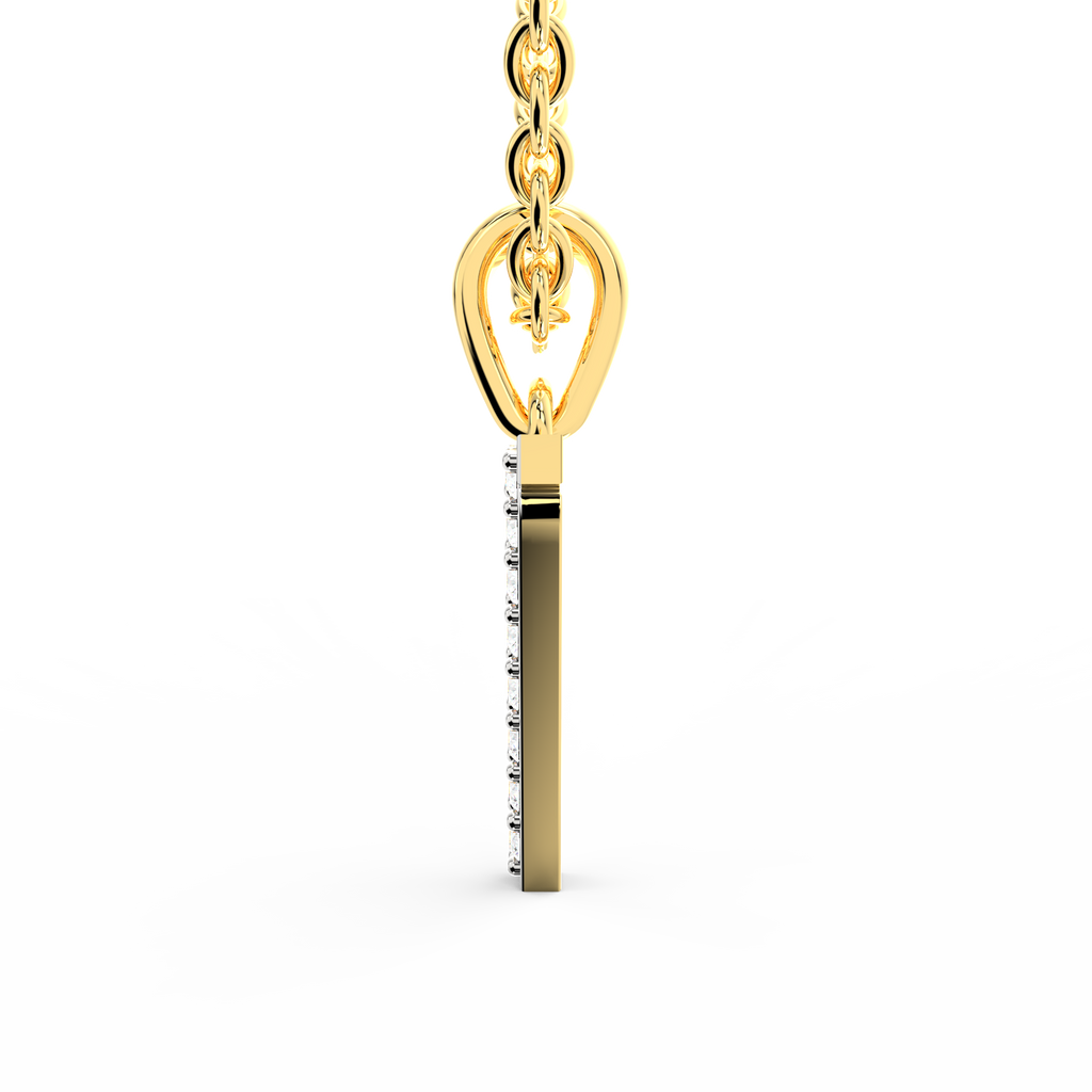 SPARQ Initial V Lab Grown Diamond Yellow Gold Plated Pendant