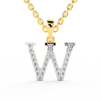 SPARQ Initial W Lab Grown Diamond Yellow Gold Plated Pendant