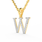 SPARQ Initial W Lab Grown Diamond Yellow Gold Plated Pendant