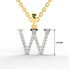 SPARQ Initial W Lab Grown Diamond Yellow Gold Plated Pendant
