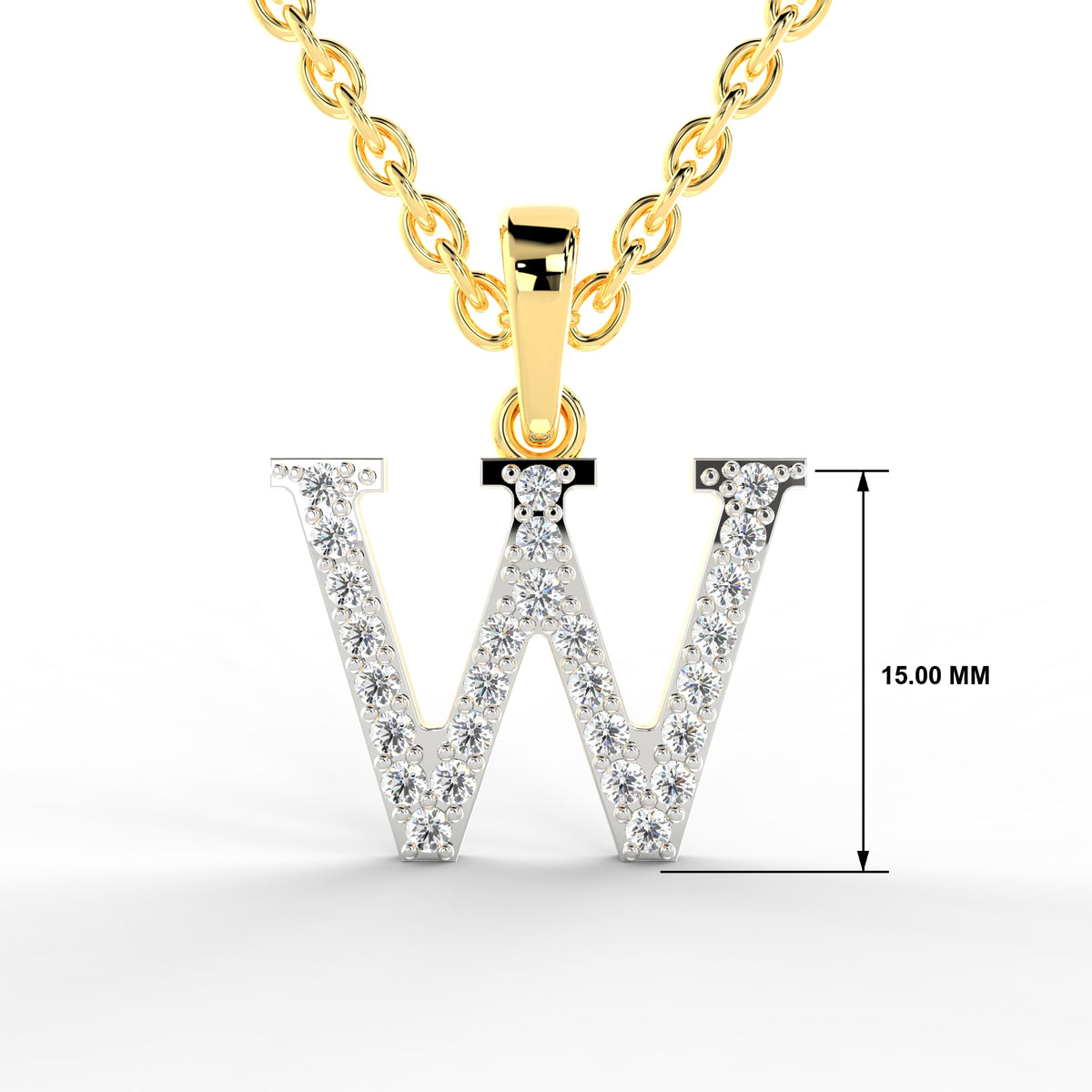 SPARQ Initial W Lab Grown Diamond Yellow Gold Plated Pendant