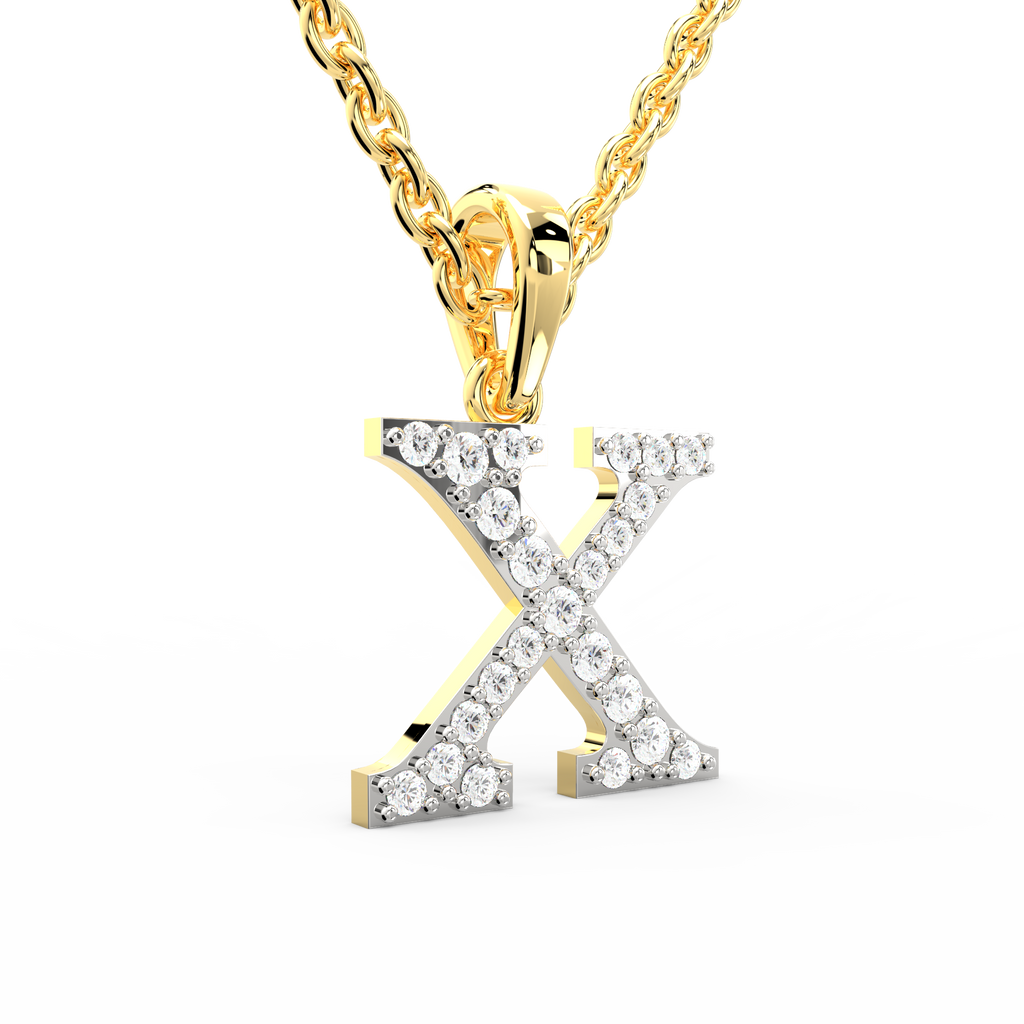 SPARQ Initial X Lab Grown Diamond Yellow Gold Plated Pendant