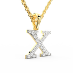 SPARQ Initial X Lab Grown Diamond Yellow Gold Plated Pendant