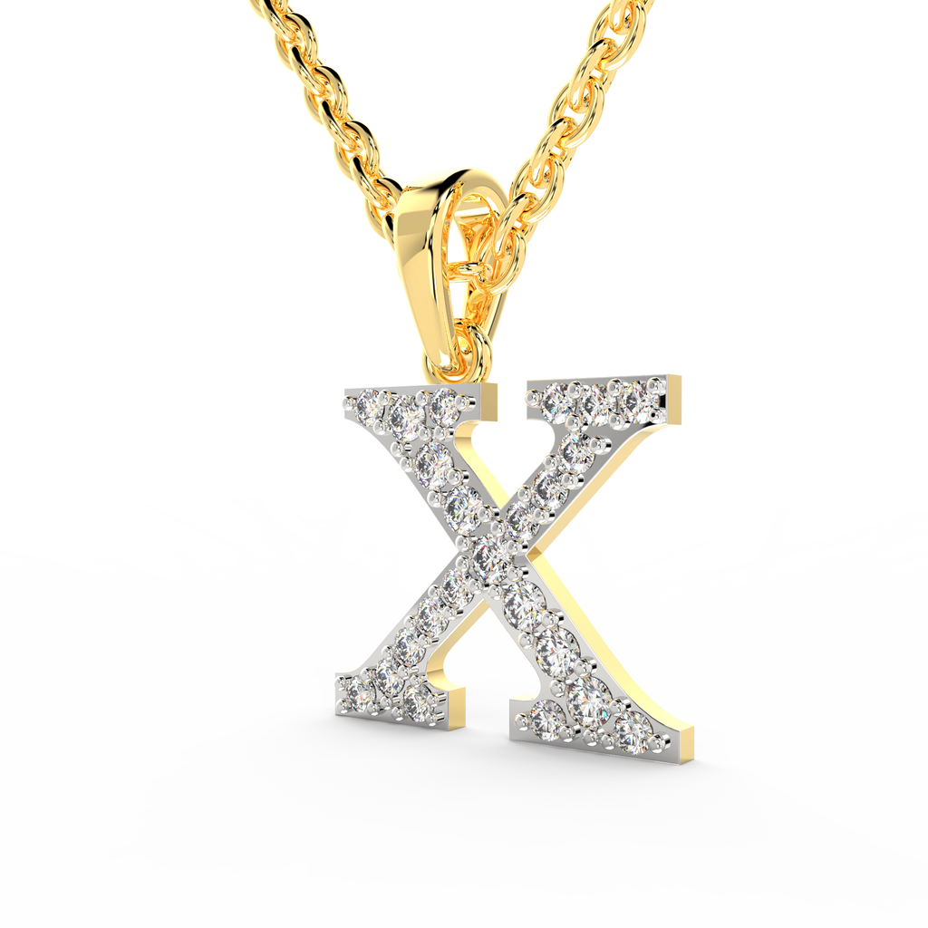 SPARQ Initial X Lab Grown Diamond Yellow Gold Plated Pendant
