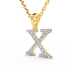 SPARQ Initial X Lab Grown Diamond Yellow Gold Plated Pendant