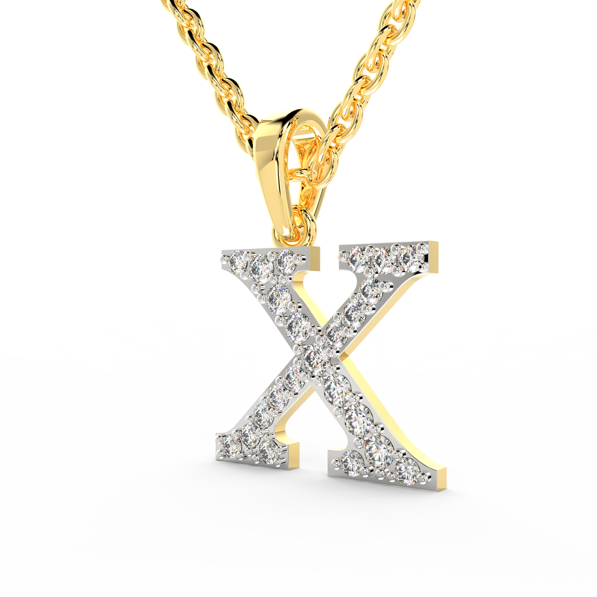 SPARQ Initial X Lab Grown Diamond Yellow Gold Plated Pendant