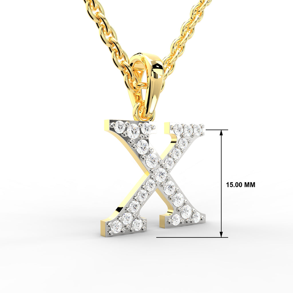 SPARQ Initial X Lab Grown Diamond Yellow Gold Plated Pendant