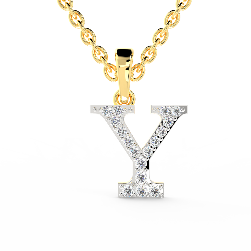 SPARQ Initial Y Lab Grown Diamond Yellow Gold Plated Pendant