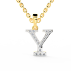 SPARQ Initial Y Lab Grown Diamond Yellow Gold Plated Pendant