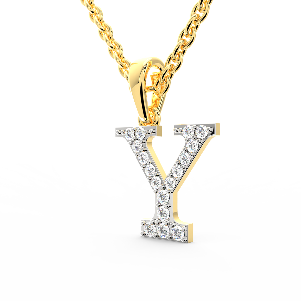 SPARQ Initial Y Lab Grown Diamond Yellow Gold Plated Pendant