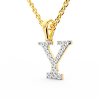 SPARQ Initial Y Lab Grown Diamond Yellow Gold Plated Pendant
