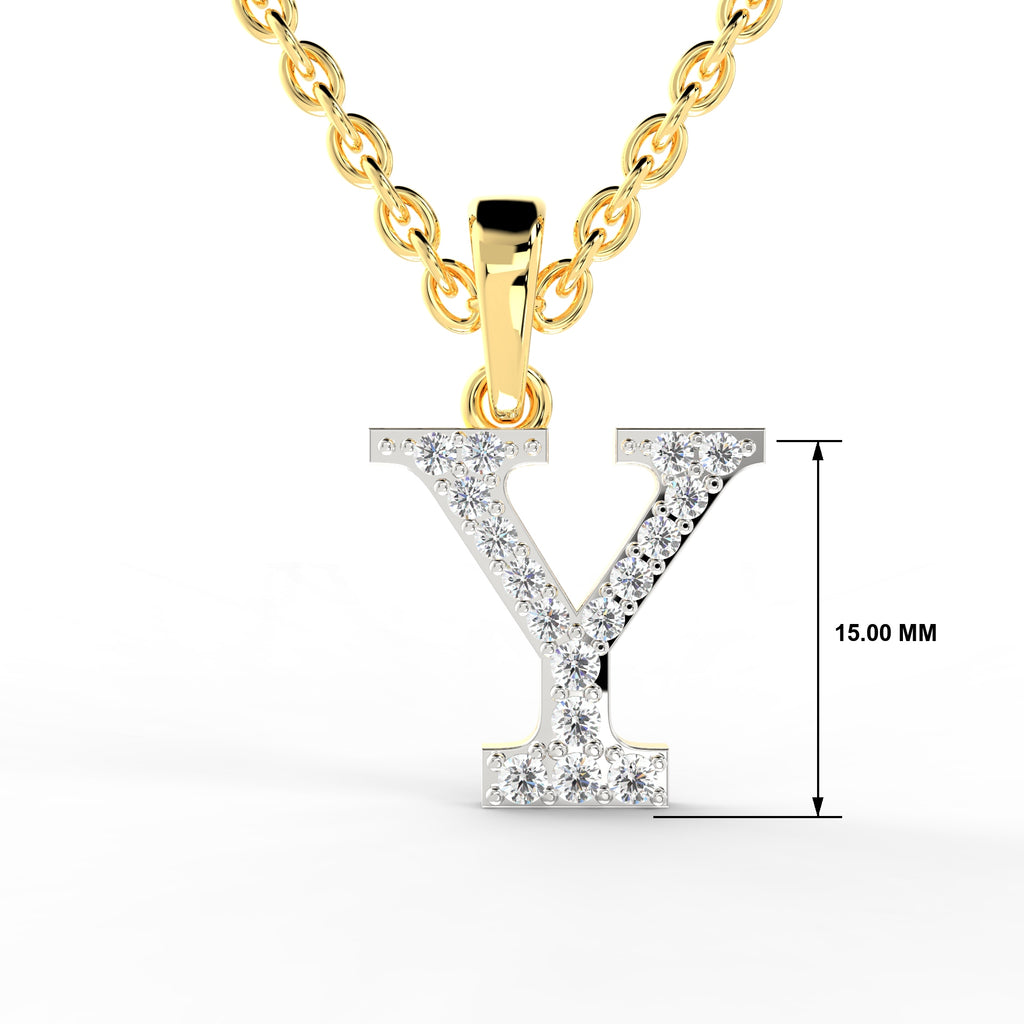 SPARQ Initial Y Lab Grown Diamond Yellow Gold Plated Pendant