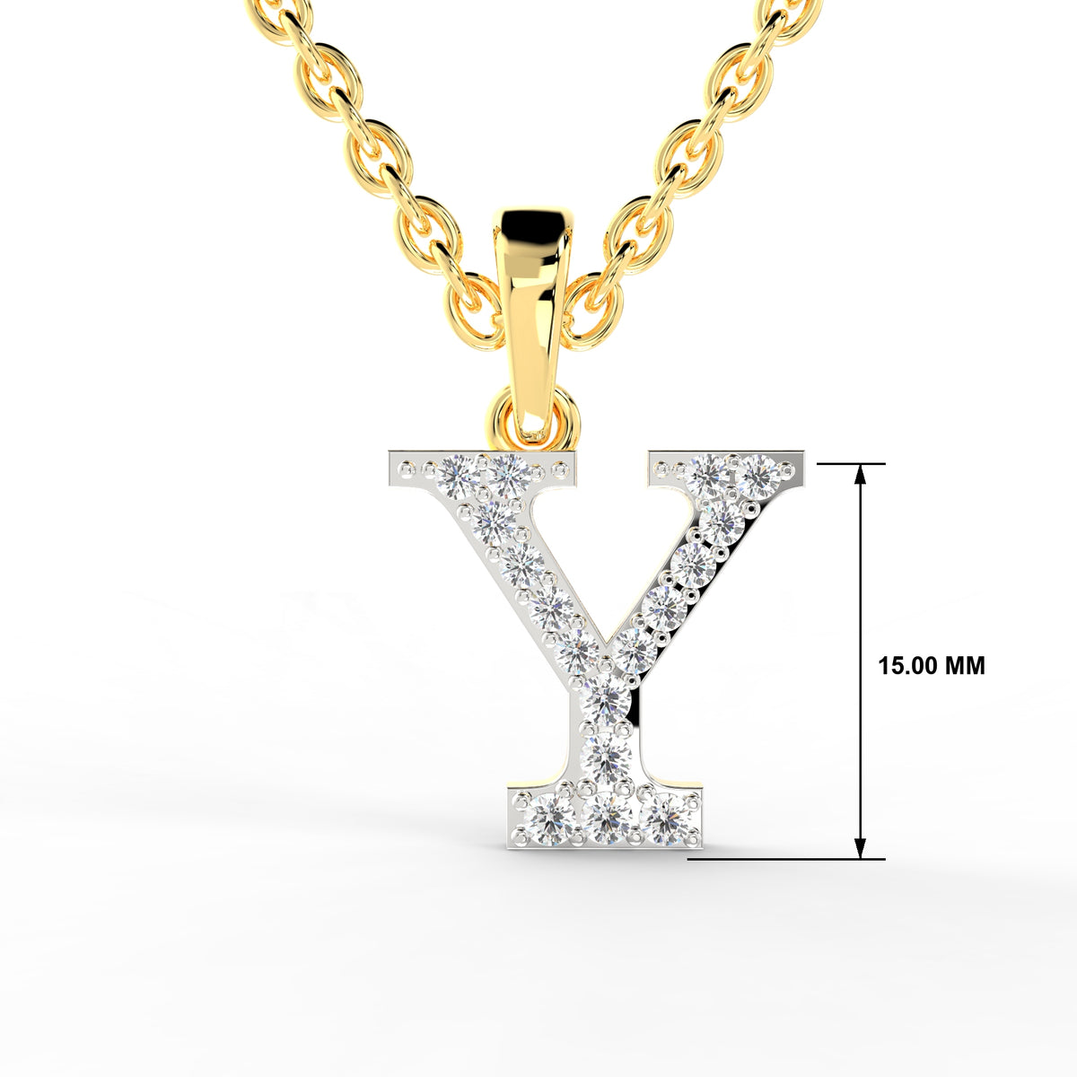 SPARQ Initial Y Lab Grown Diamond Yellow Gold Plated Pendant