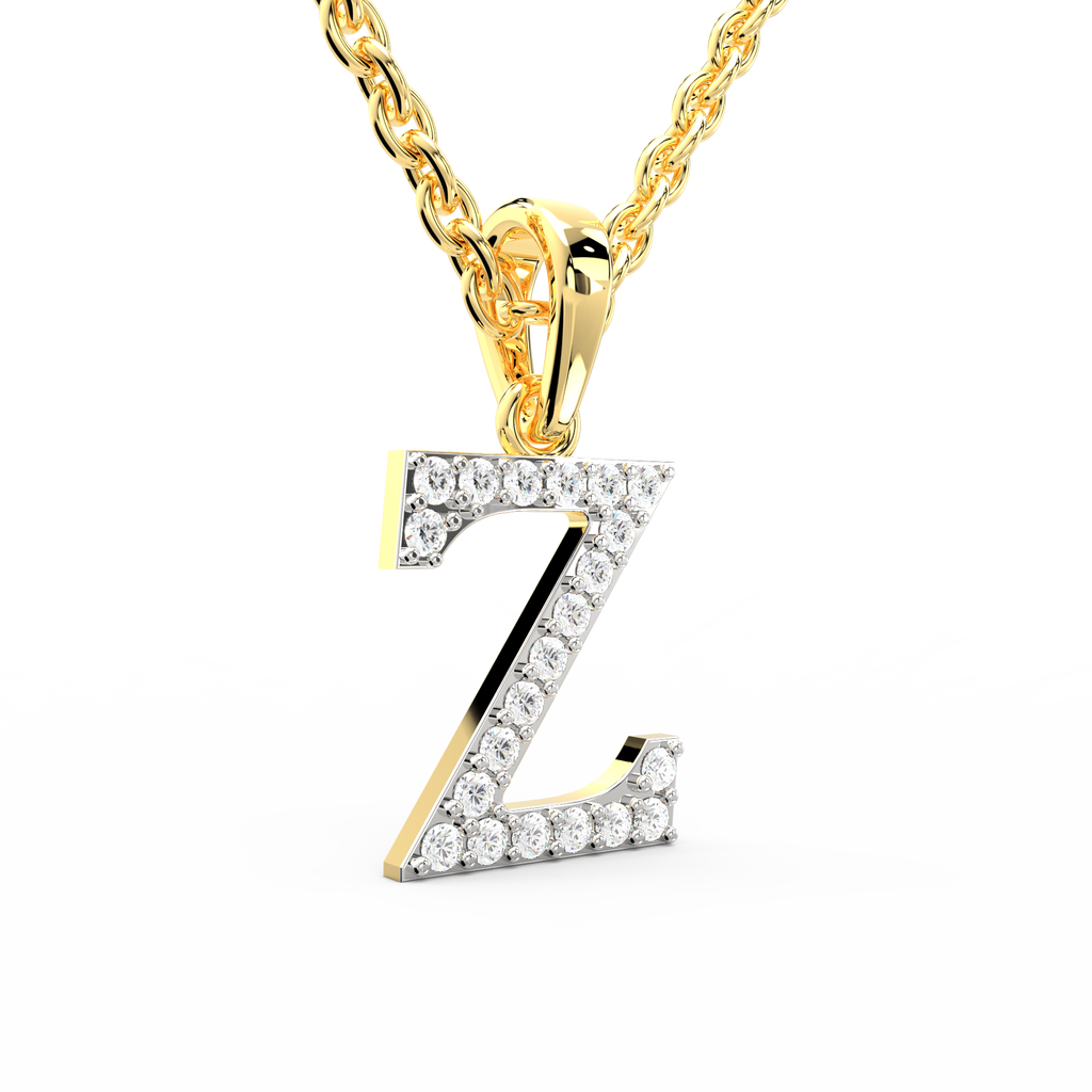 SPARQ Initial Z Lab Grown Diamond Yellow Gold Plated Pendant