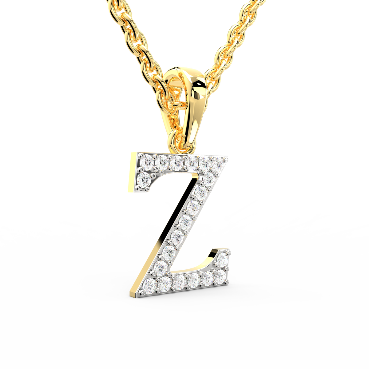 SPARQ Initial Z Lab Grown Diamond Yellow Gold Plated Pendant
