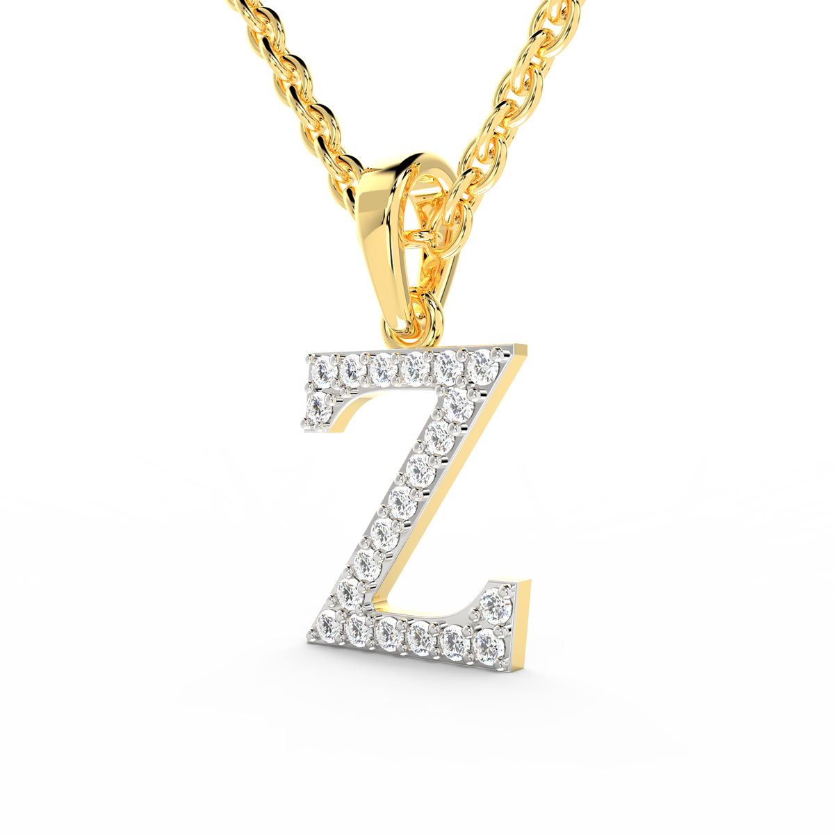 SPARQ Initial Z Lab Grown Diamond Yellow Gold Plated Pendant