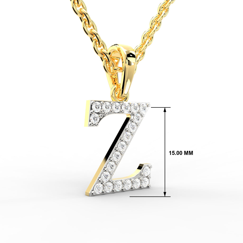 SPARQ Initial Z Lab Grown Diamond Yellow Gold Plated Pendant