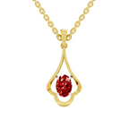 SPARQ Lab Grown Diamond Open Drop Red Stone Yellow Gold Plated Pendant