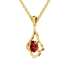 SPARQ Lab Grown Diamond Open Drop Red Stone Yellow Gold Plated Pendant