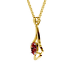 SPARQ Lab Grown Diamond Open Drop Red Stone Yellow Gold Plated Pendant