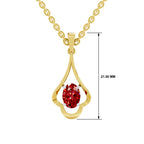 SPARQ Lab Grown Diamond Open Drop Red Stone Yellow Gold Plated Pendant