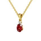 SPARQ Lab Grown Diamond Oval Red Stone Drop Yellow Gold Plated Pendant