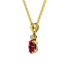 SPARQ Lab Grown Diamond Oval Red Stone Drop Yellow Gold Plated Pendant