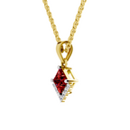 SPARQ Lab Grown Diamond Princess Red Stone Kite Yellow Gold Plated Pendant