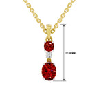 SPARQ Lab Grown Diamond Round Oval Red Stone Yellow Gold Plated Pendant