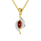 SPARQ Lab Grown Diamond Marquise Red Stone Yellow Gold Plated Pendant