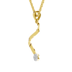 SPARQ Lab Grown Diamond Ribbon Twist Cluster Yellow Gold Plated Pendant