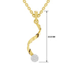 SPARQ Lab Grown Diamond Ribbon Twist Cluster Yellow Gold Plated Pendant