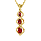 SPARQ Lab Grown Diamond Triple Twist Red Stone Yellow Gold Plated Pendant