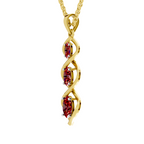 SPARQ Lab Grown Diamond Triple Twist Red Stone Yellow Gold Plated Pendant