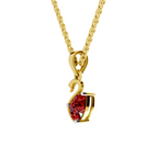 SPARQ Lab Grown Diamond Swan Pear Red Stone Yellow Gold Plated Pendant
