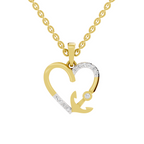 SPARQ Lab Grown Diamond Heart Anchor Yellow Gold Plated Pendant