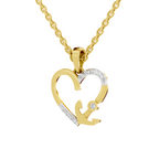 SPARQ Lab Grown Diamond Heart Anchor Yellow Gold Plated Pendant