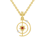 SPARQ Lab Grown Diamond Celestial Sun & Moon Yellow Gold Plated Pendant