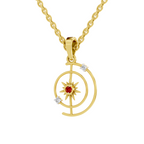 SPARQ Lab Grown Diamond Celestial Sun & Moon Yellow Gold Plated Pendant