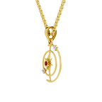 SPARQ Lab Grown Diamond Celestial Sun & Moon Yellow Gold Plated Pendant