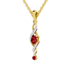 SPARQ Lab Grown Diamond Infinity Red Stone Yellow Gold Plated Pendant