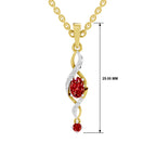 SPARQ Lab Grown Diamond Infinity Red Stone Yellow Gold Plated Pendant