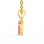 SPARQ Lab Grown Diamond Baguette Pink Stone Yellow Gold Plated Pendant