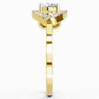 Lab Grown Diamond 0.43CT 925 Sterling Silver Gold Plated Pear Shape Ring