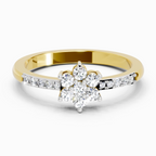Lab Grown Diamond 0.33CT 925 Sterling Silver Gold Plated Round Shape Ring