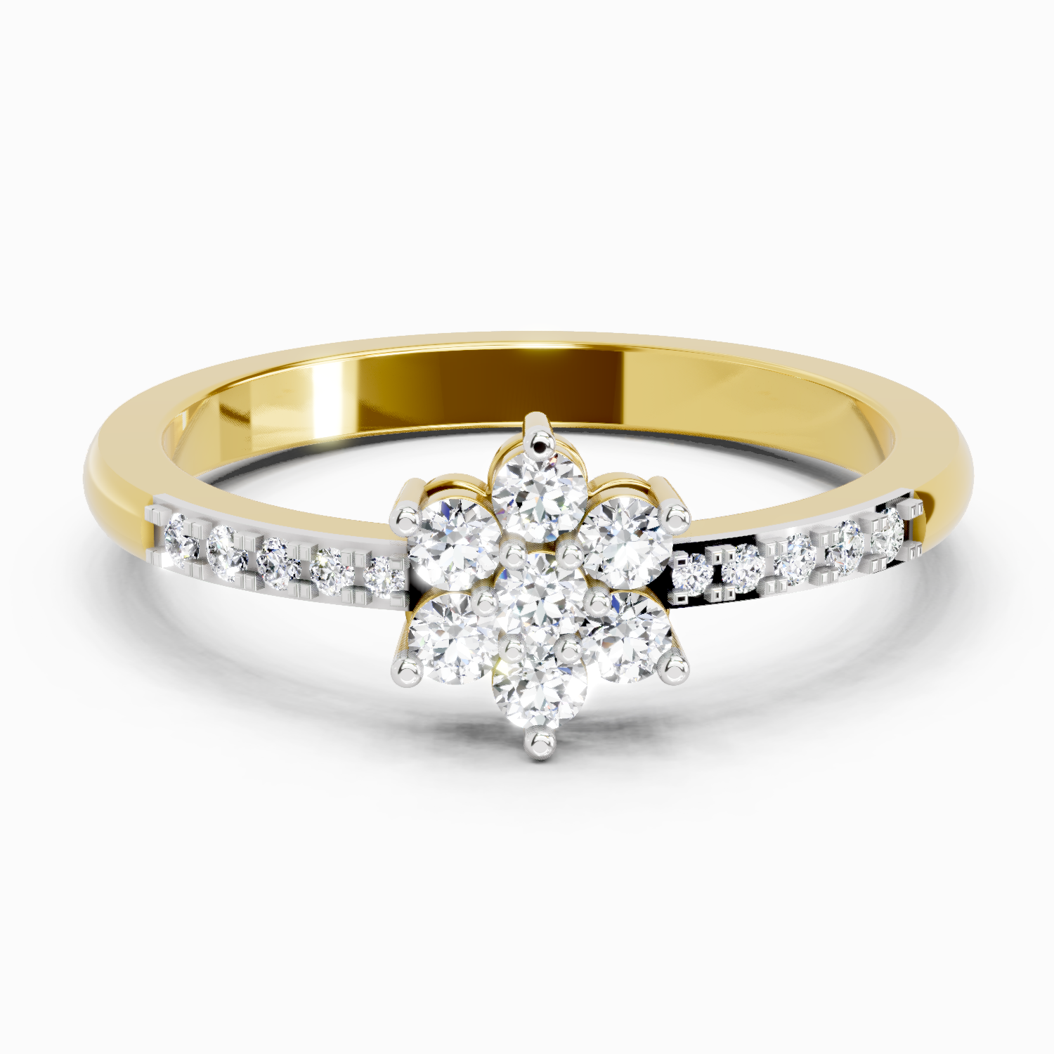 Lab Grown Diamond 0.33CT 925 Sterling Silver Gold Plated Round Shape Ring