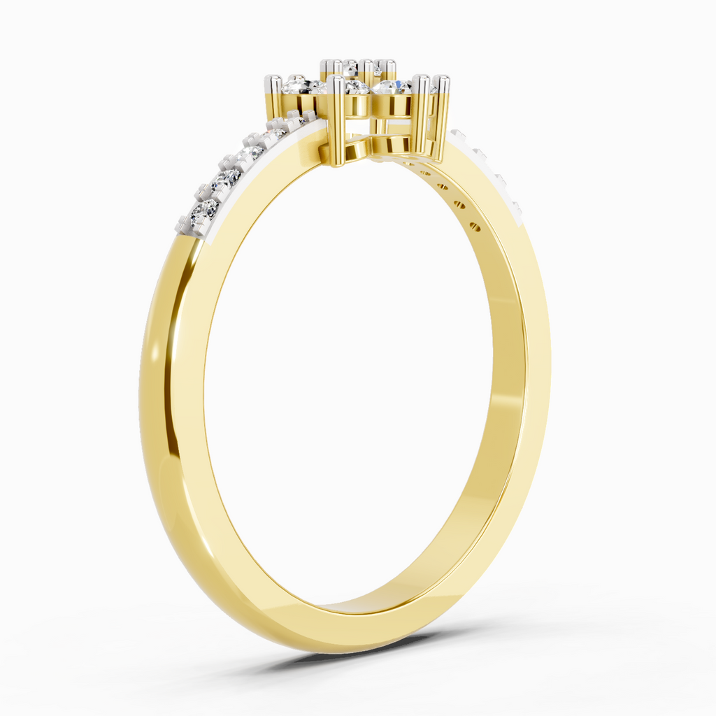 Lab Grown Diamond 0.33CT 925 Sterling Silver Gold Plated Round Shape Ring