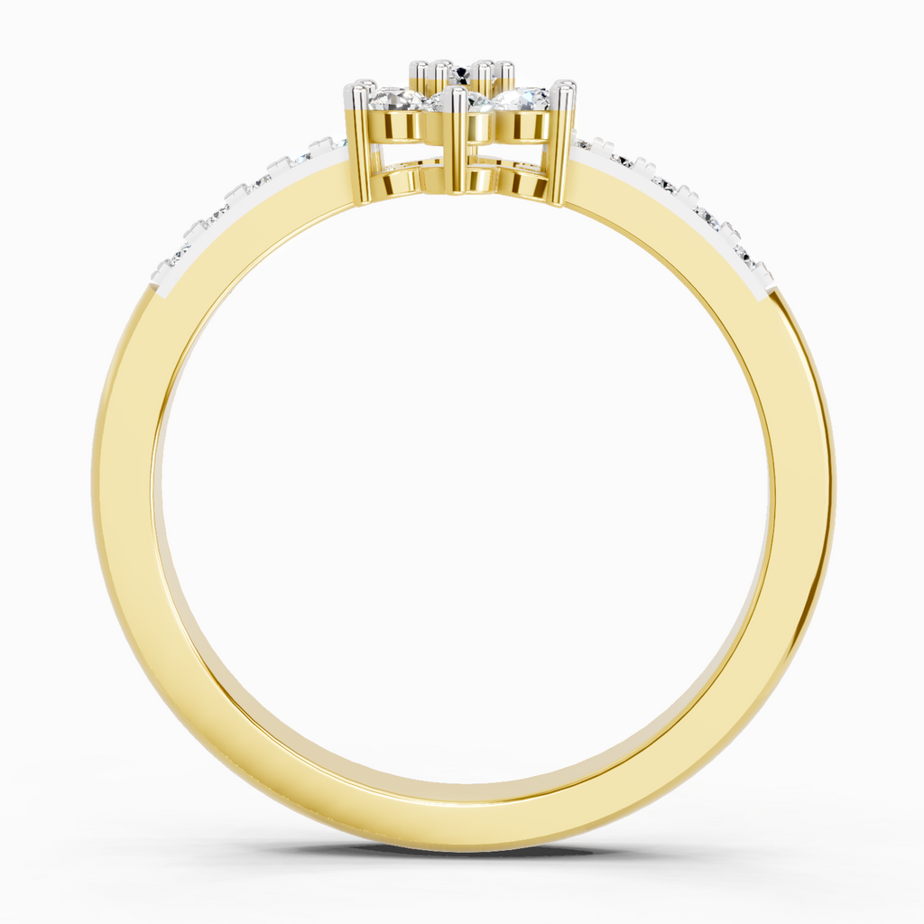 Lab Grown Diamond 0.33CT 925 Sterling Silver Gold Plated Round Shape Ring
