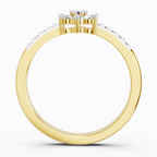 Lab Grown Diamond 0.33CT 925 Sterling Silver Gold Plated Round Shape Ring