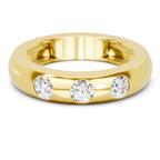 Lab Grown Diamond Ring For Men 0.53 Carat IGI Certified Round Shape 925 Sterling Silver Gold Plated Fashion Band Ring